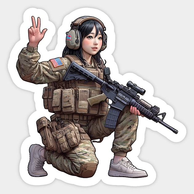 Tactical Girl Sticker by Rawlifegraphic